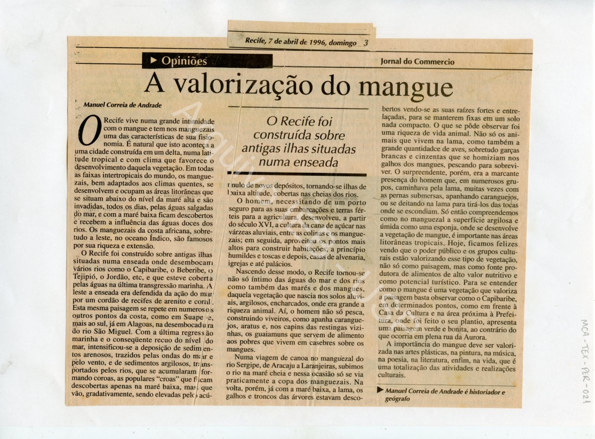 “A valorização do mangue”
