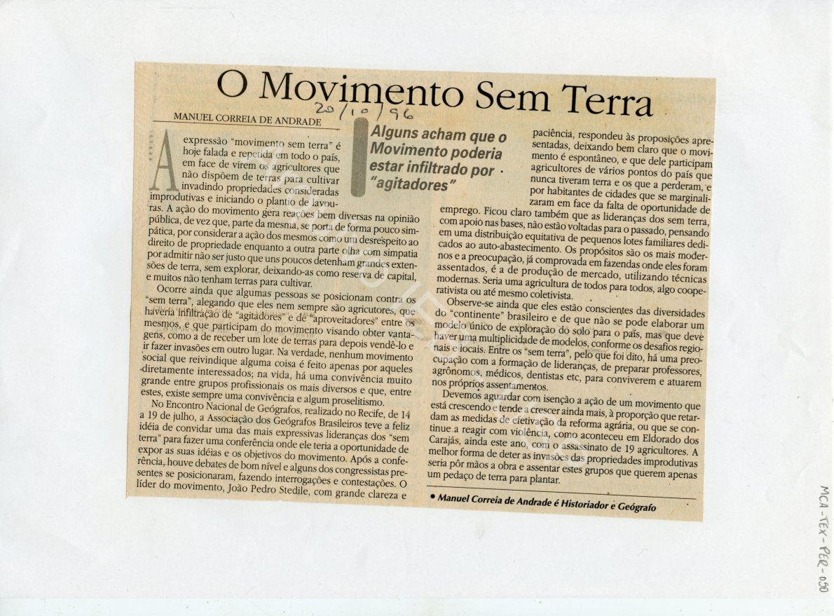 “O movimento dos Sem Terra”