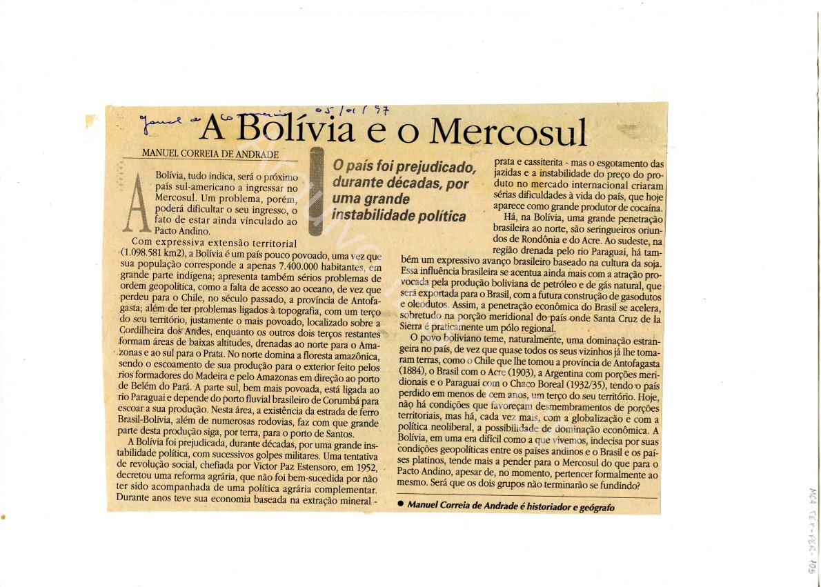 “A Bolívia e o Mercosul”