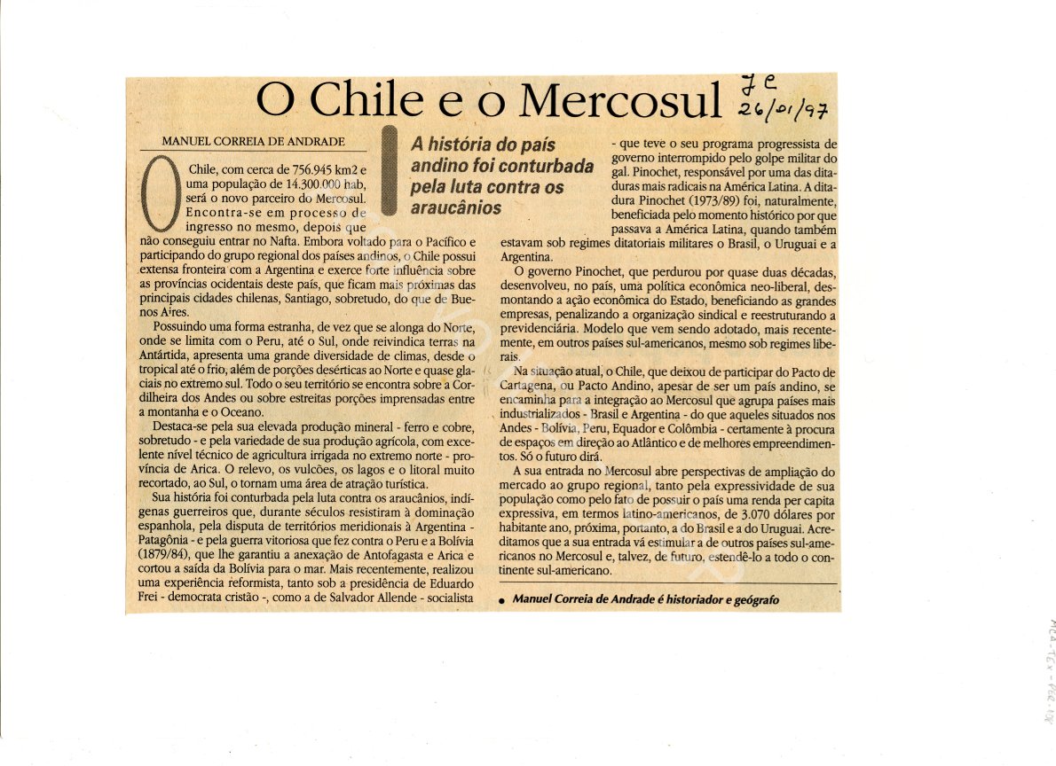 “O Chile e o Mercosul”